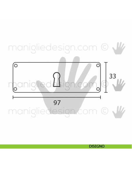 Bocchetta per mobile Metal Style Florence misura 97x33 mm MG8059 disegno