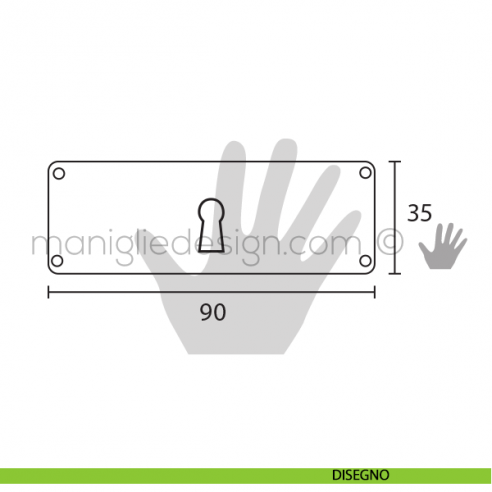 Bocchetta per mobile antico Metal Style Ottone Antico articolo MG7913 disegno
