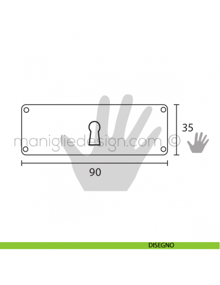 Bocchetta per mobile antico Metal Style Ottone Antico articolo MG7913 disegno