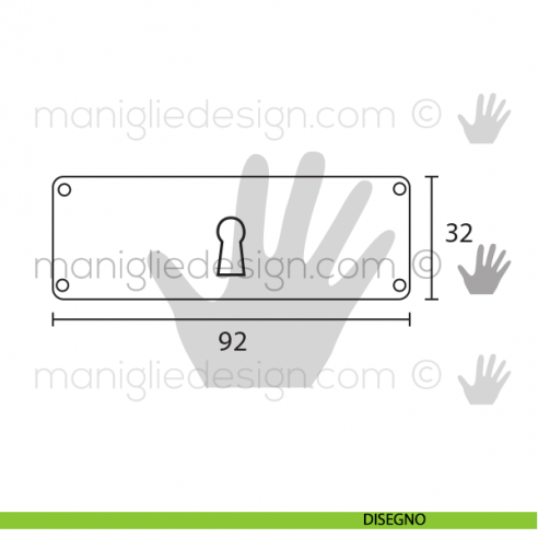 Bocchetta per mobile Metal Style Ottone Antico articolo MG8004 disegno