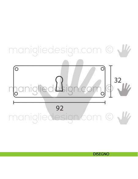 Bocchetta per mobile Metal Style Ottone Antico articolo MG8004 disegno