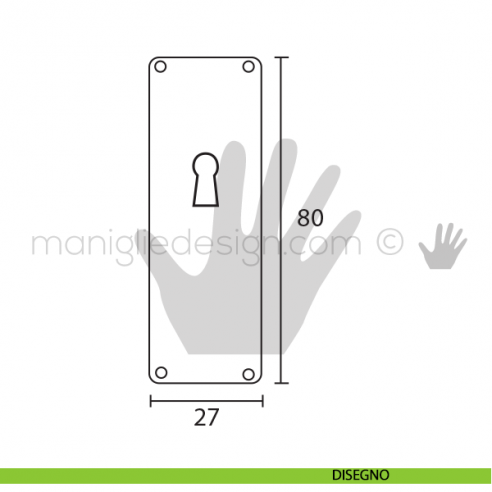Bocchetta per mobile Metal Style ottone antico articolo MG7461 disegno