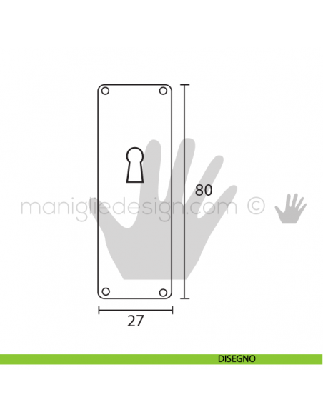 Bocchetta per mobile Metal Style ottone antico articolo MG7461 disegno