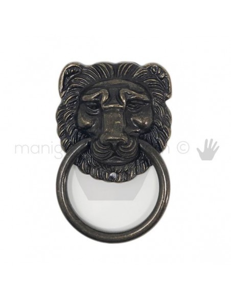 Maniglia leone con anello pendente OMP Porro Bronzo Antico misura 32