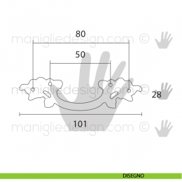 Maniglia per mobile OMP Porro bronzo antico misura 100 articolo 456 2