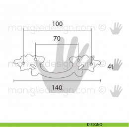 Maniglia per mobile OMP Porro bronzo antico misura 140 articolo 456 2