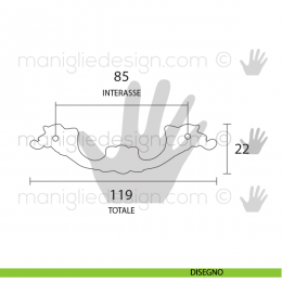 Maniglia per mobile OMP Porro bronzo antico misura 120 articolo 470 2