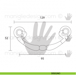 Maniglia per mobile OMP Porro bronzo antico misura 95 articolo 420 2