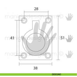 Maniglia incasso con anello OMP Porro bronzo antico misura 50 articolo 587 2
