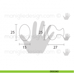 Pomolo ovale per mobile OMP Porro bronzo antico misura 25 articolo 105 2