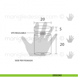 Distanziale per targa in alluminio cromo lucido Consoloni articolo 536 2
