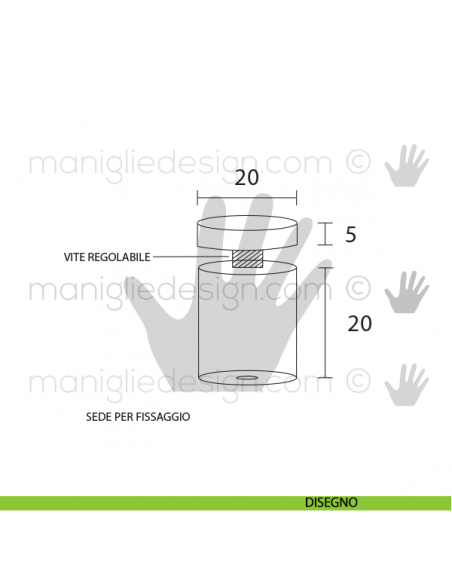Distanziale per targa cromo satinato Vi.Tel. D0151 disegno