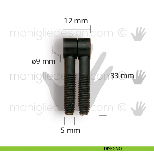 Cerniera anuba per mobile Metal Style brunito diametro 9 mm MG11969 disegno