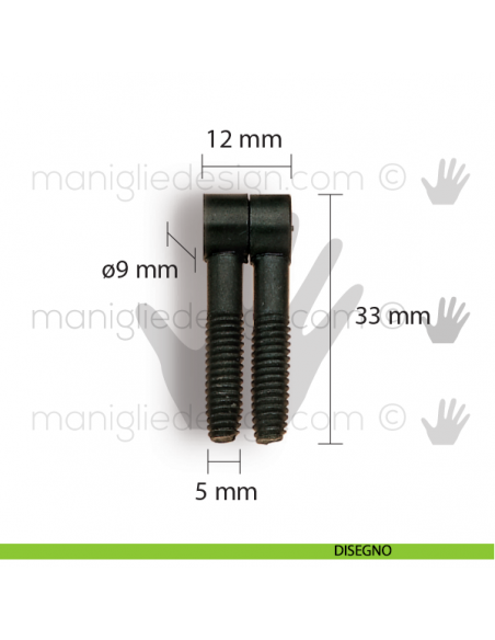 Cerniera anuba per mobile Metal Style brunito diametro 9 mm MG11969 disegno