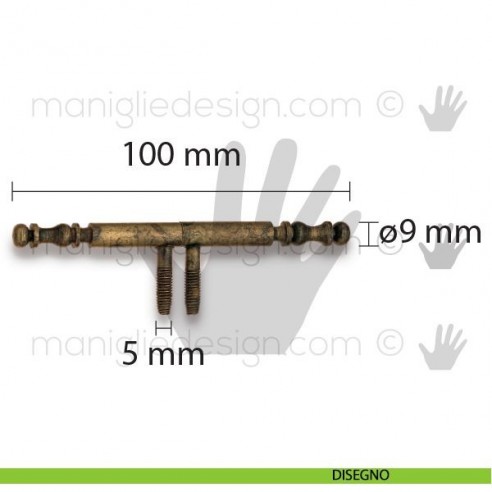 Cerniera anuba per mobile Metal Style ottone antico ø9 mm MG12030 disegno