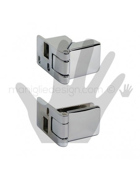 Cerniera a scatto per anta in vetro Confalonieri CF01174 Cromo Lucido