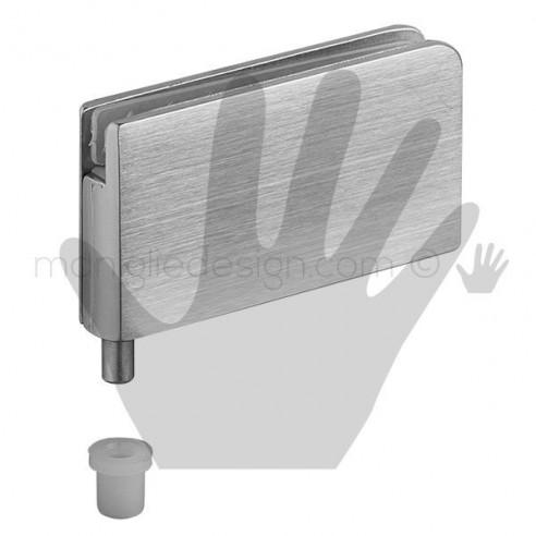 Cerniera per anta in vetro con foro Confalonieri CF0305PA Cromo Satinato 67x35 mm