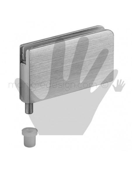 Cerniera per anta in vetro con foro Confalonieri CF0305PA Cromo Satinato 67x35 mm