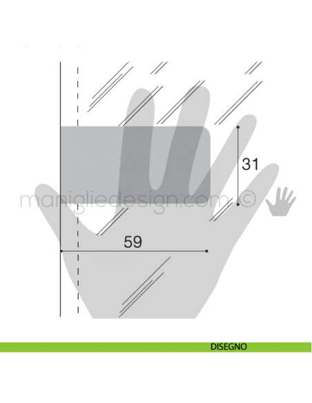 Cerniera a molla per vetro Confalonieri mezzo collo CF01025 disegno