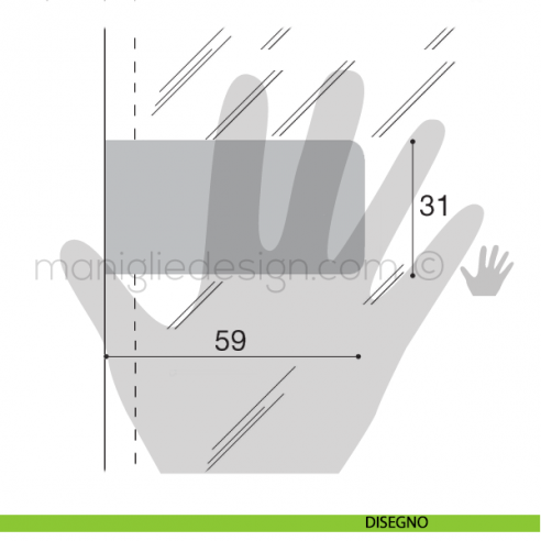 Cerniera a molla per vetro Confalonieri collo CF01024 disegno