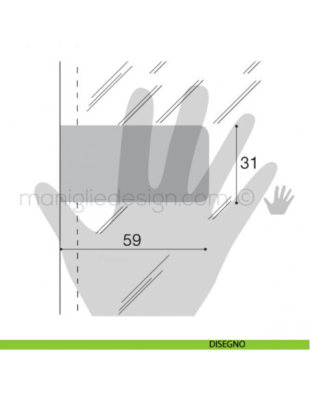 Cerniera a molla per vetro Confalonieri collo CF01024 disegno