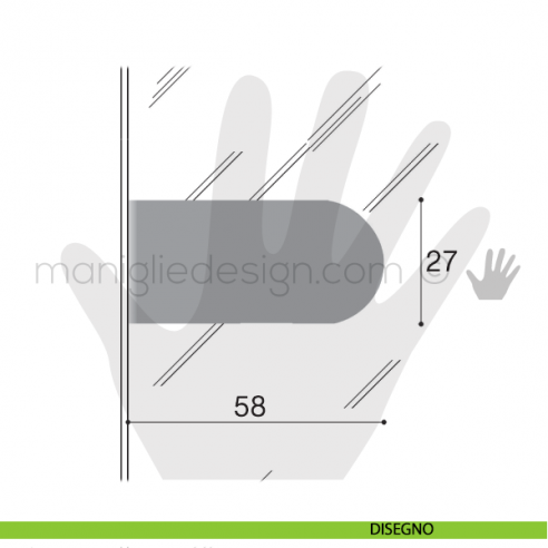 Cerniera a scatto per sportello vetro Confalonieri collo CF01027 disegno