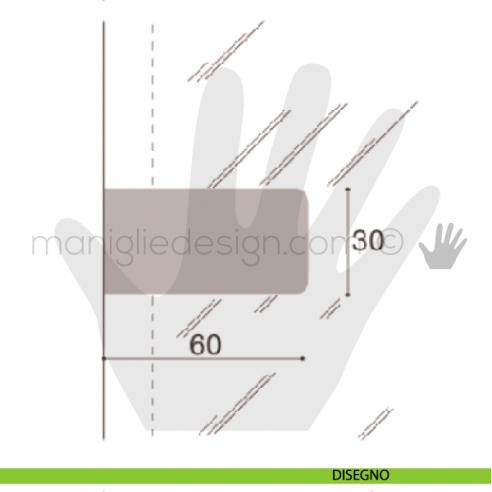 Cerniera a molla per vetro Confalonieri piana CF01092 disegno