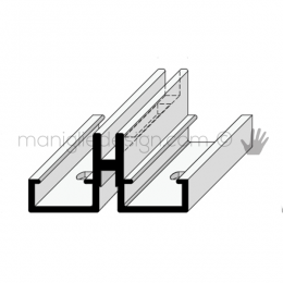 Profilo a cremagliera singola in alluminio Fit Art PK1