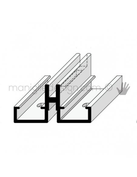 Profilo a cremagliera singola in alluminio Fit Art PK1