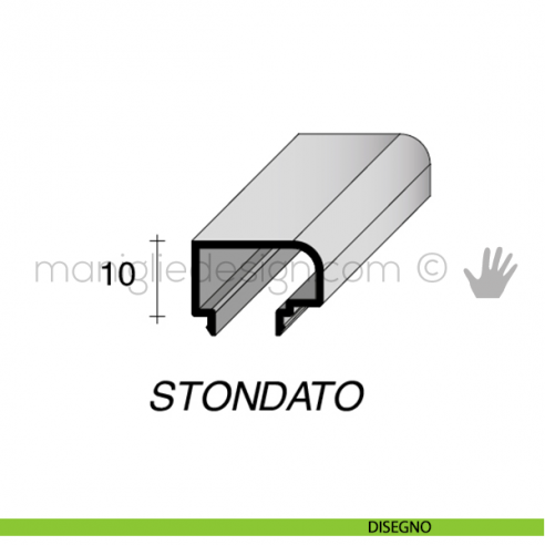 Profilo di copertura arrotondato per serie PK in alluminio Fit Art CPK disegno