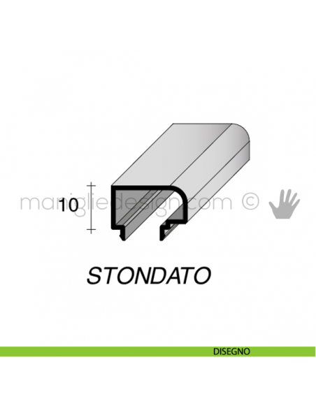 Profilo di copertura arrotondato per serie PK in alluminio Fit Art CPK disegno