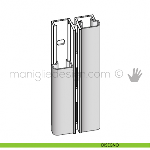 Profilo di copertura arrotondato per serie PK in alluminio Fit Art CPK disegno