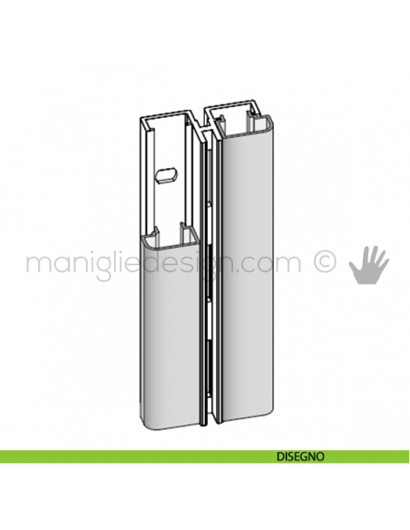 Profilo di copertura arrotondato per serie PK in alluminio Fit Art CPK disegno