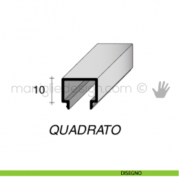 Profilo di copertura quadrato per serie PK in alluminio Fit Art CSK 2