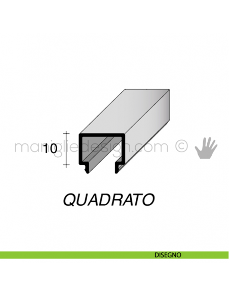 Profilo di copertura quadrato per serie PK in alluminio Fit Art CSK disegno
