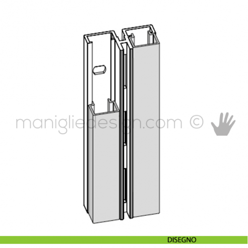 Profilo di copertura quadrato per serie PK in alluminio Fit Art CSK disegno