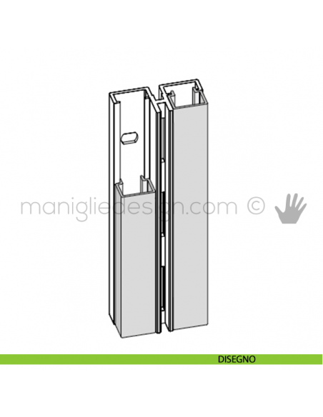 Profilo di copertura quadrato per serie PK in alluminio Fit Art CSK disegno