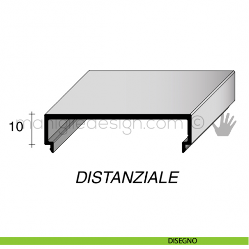 Profilo di copertura distanziale per serie PK in alluminio Fit Art SCK disegno