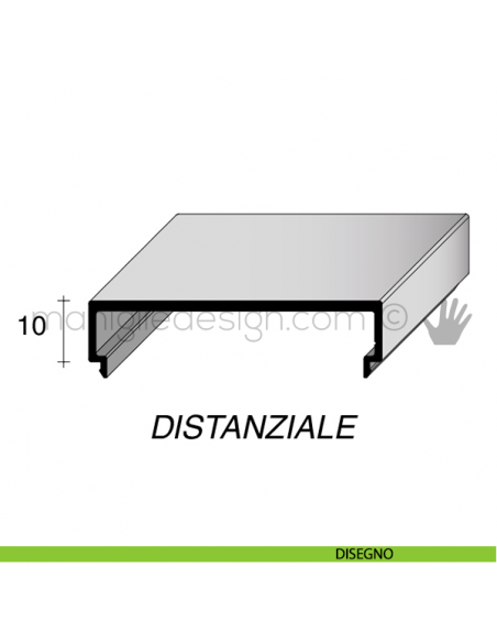 Profilo di copertura distanziale per serie PK in alluminio Fit Art SCK disegno