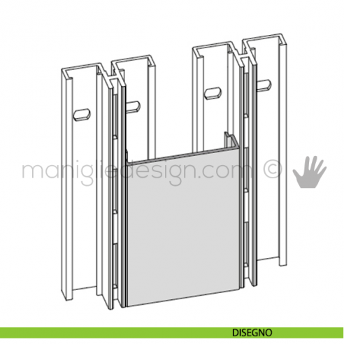 Profilo di copertura distanziale per serie PK in alluminio Fit Art SCK disegno
