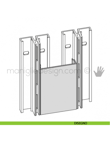 Profilo di copertura distanziale per serie PK in alluminio Fit Art SCK disegno