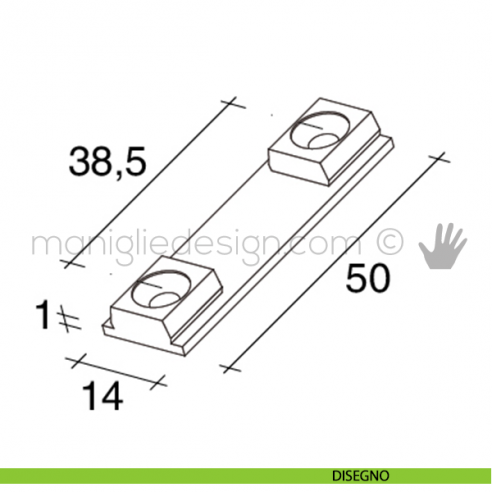 Tassello per il retro fissaggio del pannello ai profili PK Fit Art disegno