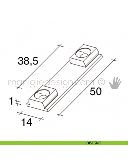 Tassello per il retro fissaggio del pannello ai profili PK Fit Art disegno