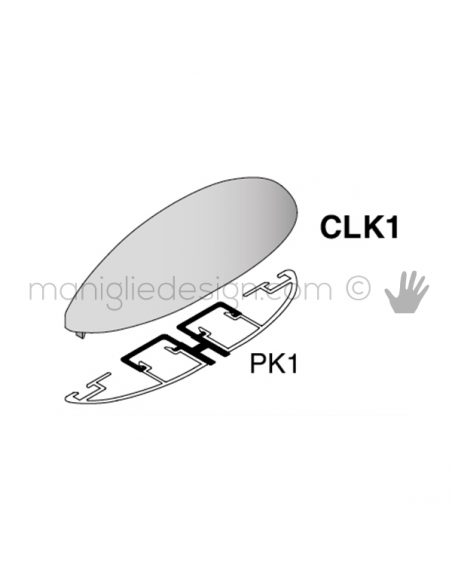 Tappo di finitura per profilo PK1 con copertura CLK Fit Art