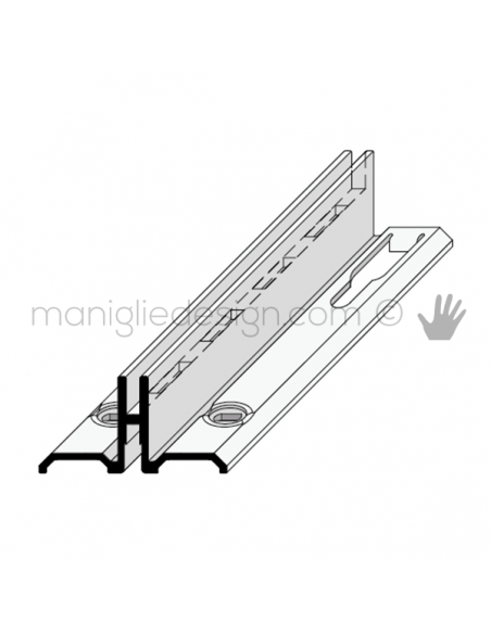 Profilo a cremagliera singola in alluminio Fit Art NB1