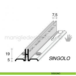 Profilo a cremagliera singola in alluminio Fit Art NB1 2