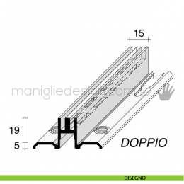 Profilo a cremagliera doppia in alluminio Fit Art NB2 2