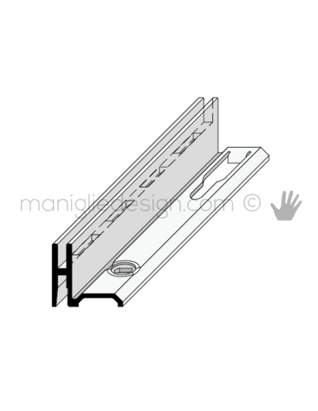 Profilo laterale sinistro a cremagliera in alluminio Fit Art NB7.SX