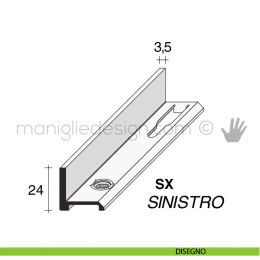 Profilo di finitura laterale sinistro in alluminio Fit Art NB6.SX 2