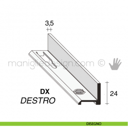 Profilo di finitura laterale destro in alluminio Fit Art NB6.DX 2